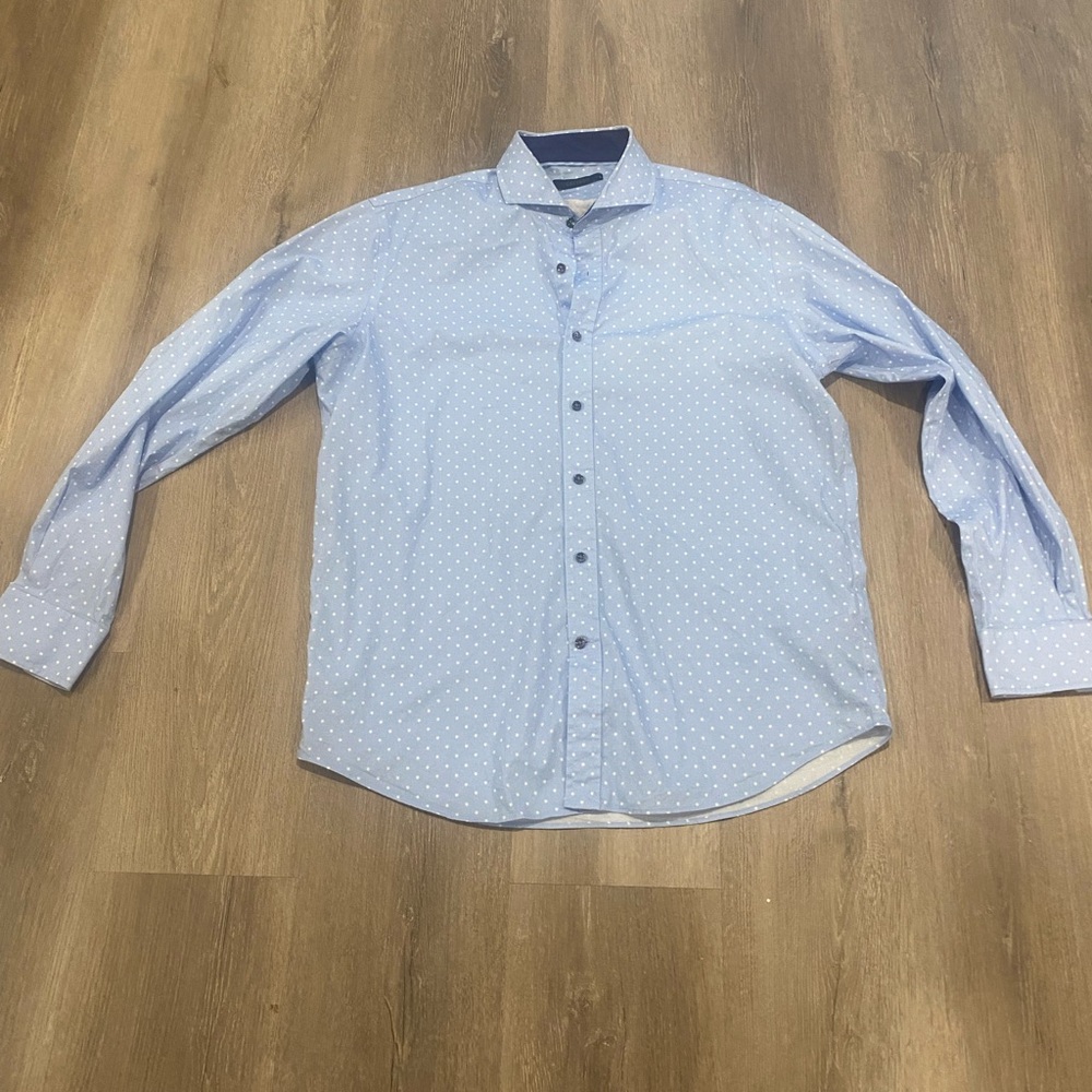 Greyson Blue and White Casual Button Down Shirt